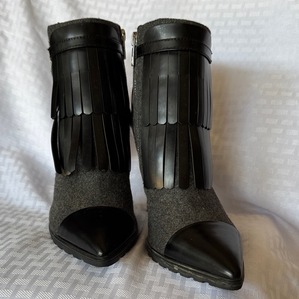 Calvin Klein Black and Gray Ankle Booties